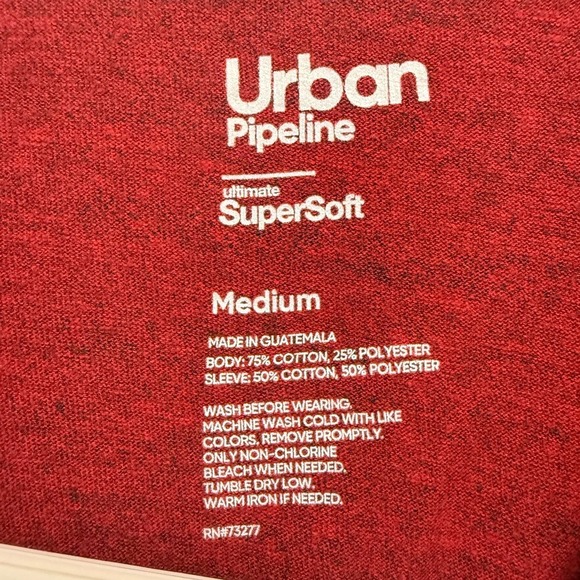 Urban Pipeline Kids Long Sleeve Tee in Red and Black size M(boy) - Picture 3 of 5